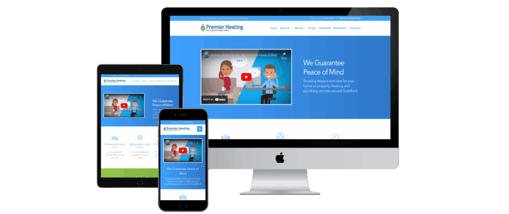 Premier Heating plumbing and heating company website