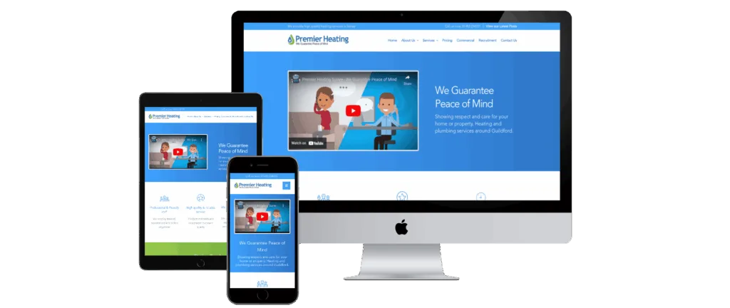 Premier Heating plumbing and heating company website