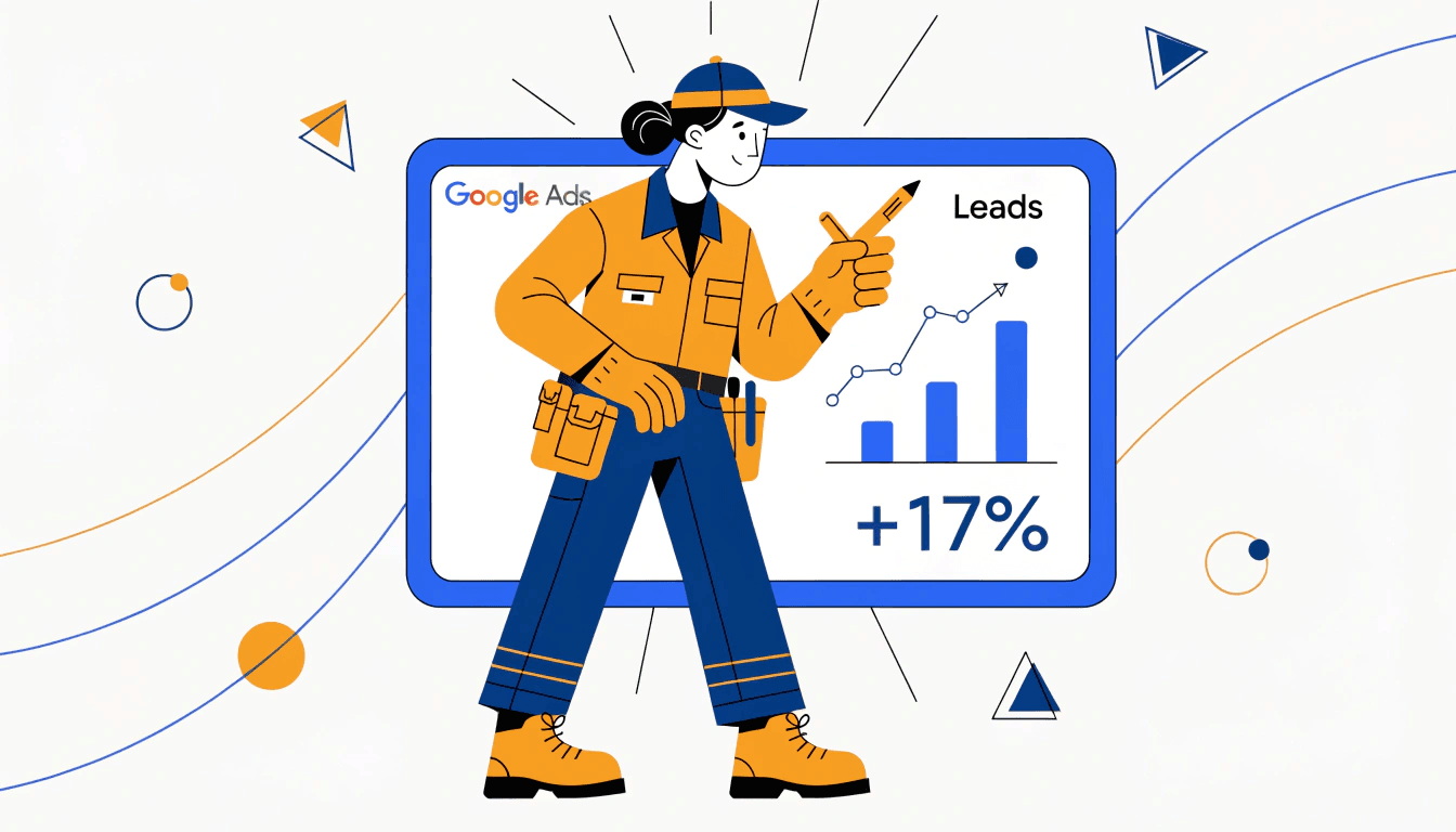 uk tradesperson reviewing google ads campaign results on a tablet, illustrating ppc for trade businesses