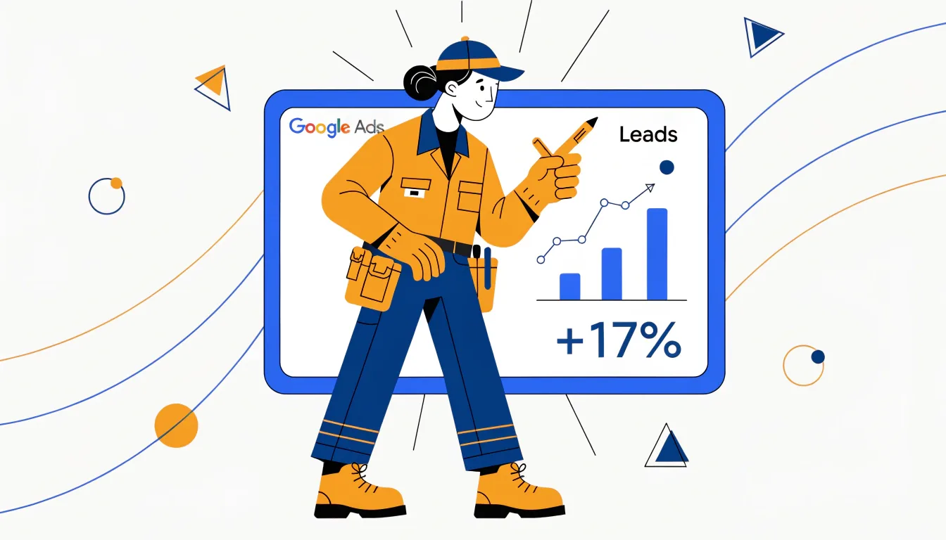uk tradesperson reviewing google ads campaign results on a tablet, illustrating ppc for trade businesses