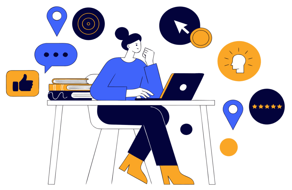 small business owner using digital marketing tools for local lead generation