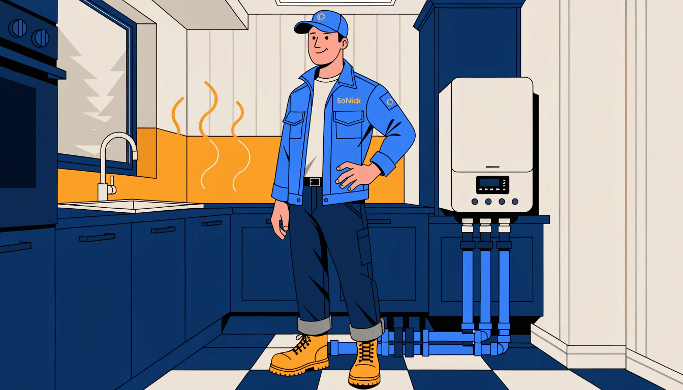 heating engineer completing a boiler installation — generating boiler leads through digital marketing