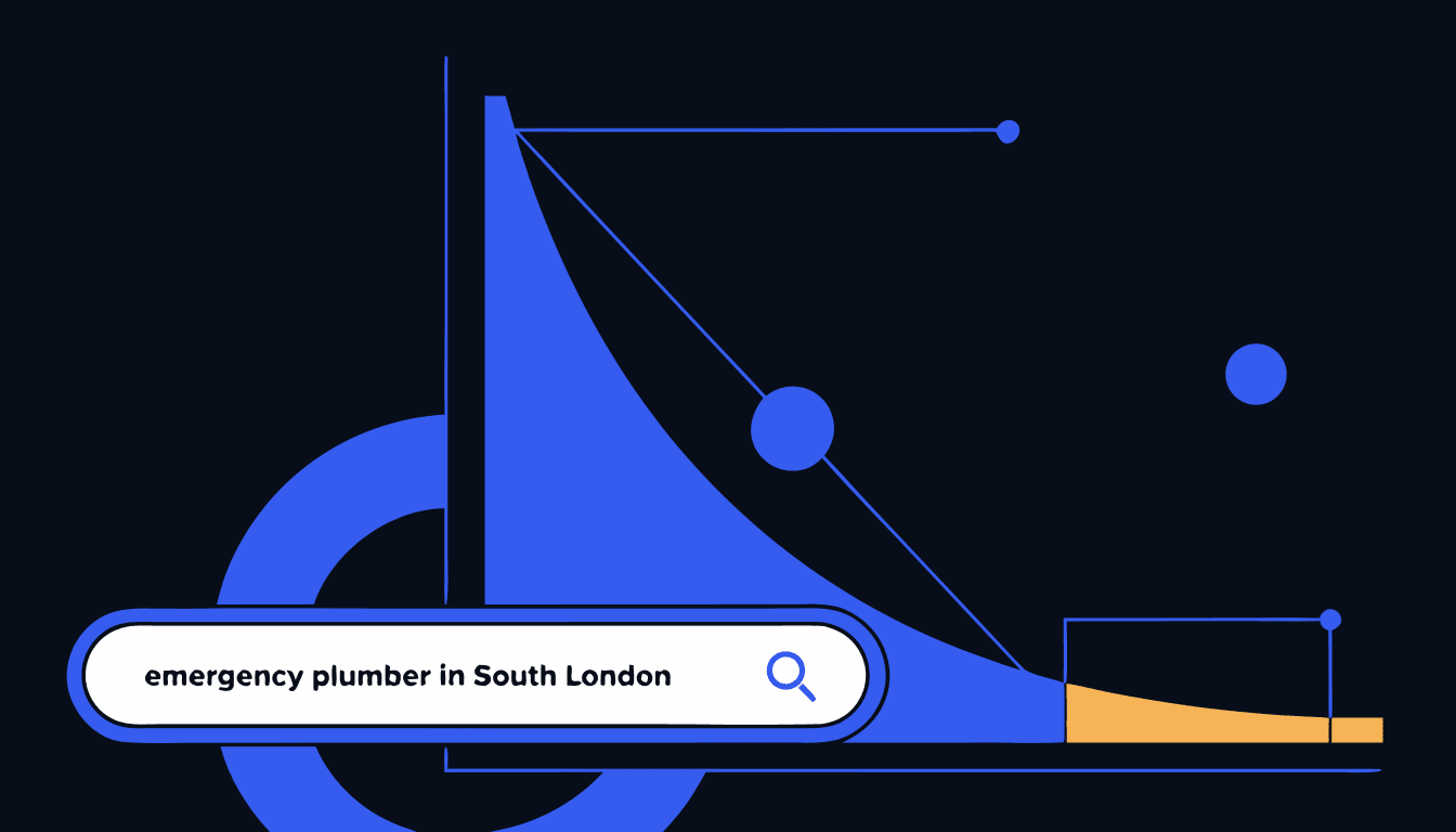illustration of a long tail keyword demand curve showing how specific search phrases drive targeted, high intent traffic