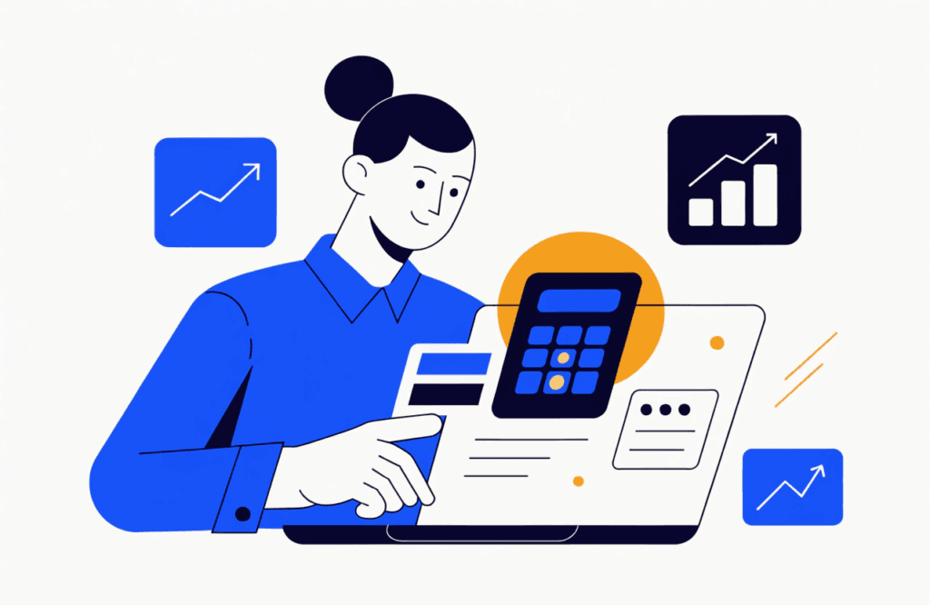 small business owner using a ppc roi calculator to estimate google ads returns