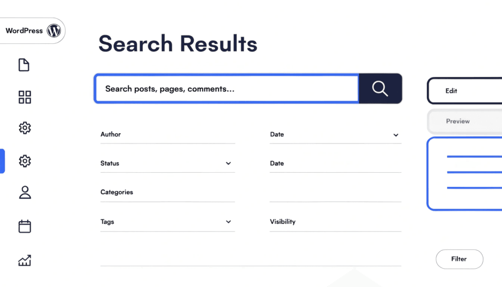 illustration of wordpress admin search being extended to include custom fields