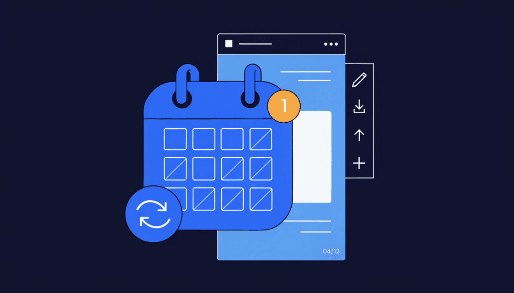 illustration of a content refresh calendar reminder for regular seo updates