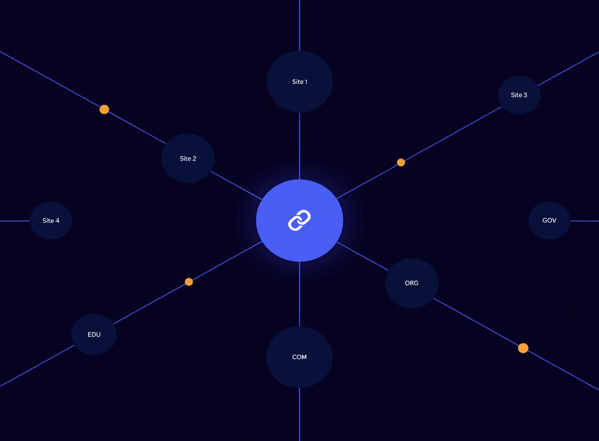 illustration of a small business website gaining seo authority through a network of high quality backlinks