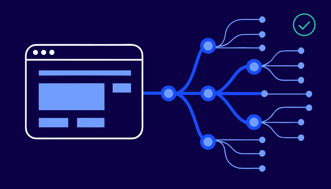 illustration showing a lean dom tree structure representing a well optimised, fast loading website illustration showing a lean dom tree structure representing a well optimised, fast loading website