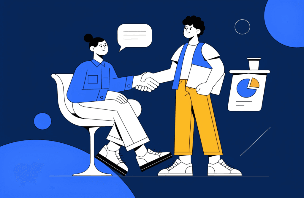 small business owner partnering with an seo specialist to grow their online presence