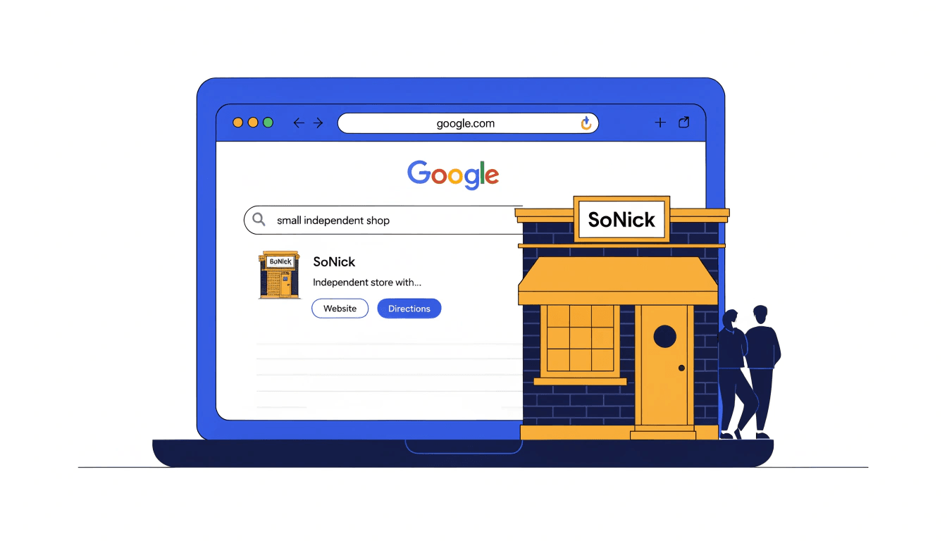 small business website shown at the top of google search results, illustrating the benefits of seo for small business owners