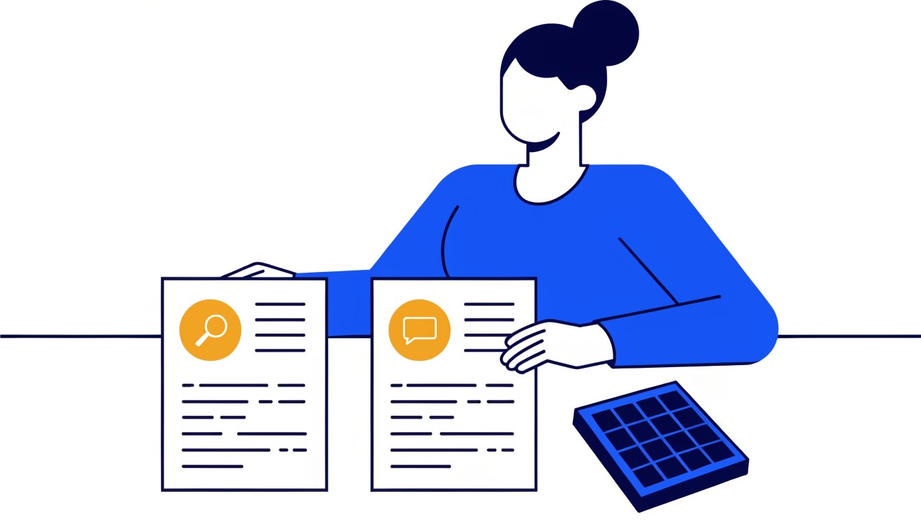 Small business owner comparing an SEO proposal with a GEO proposal